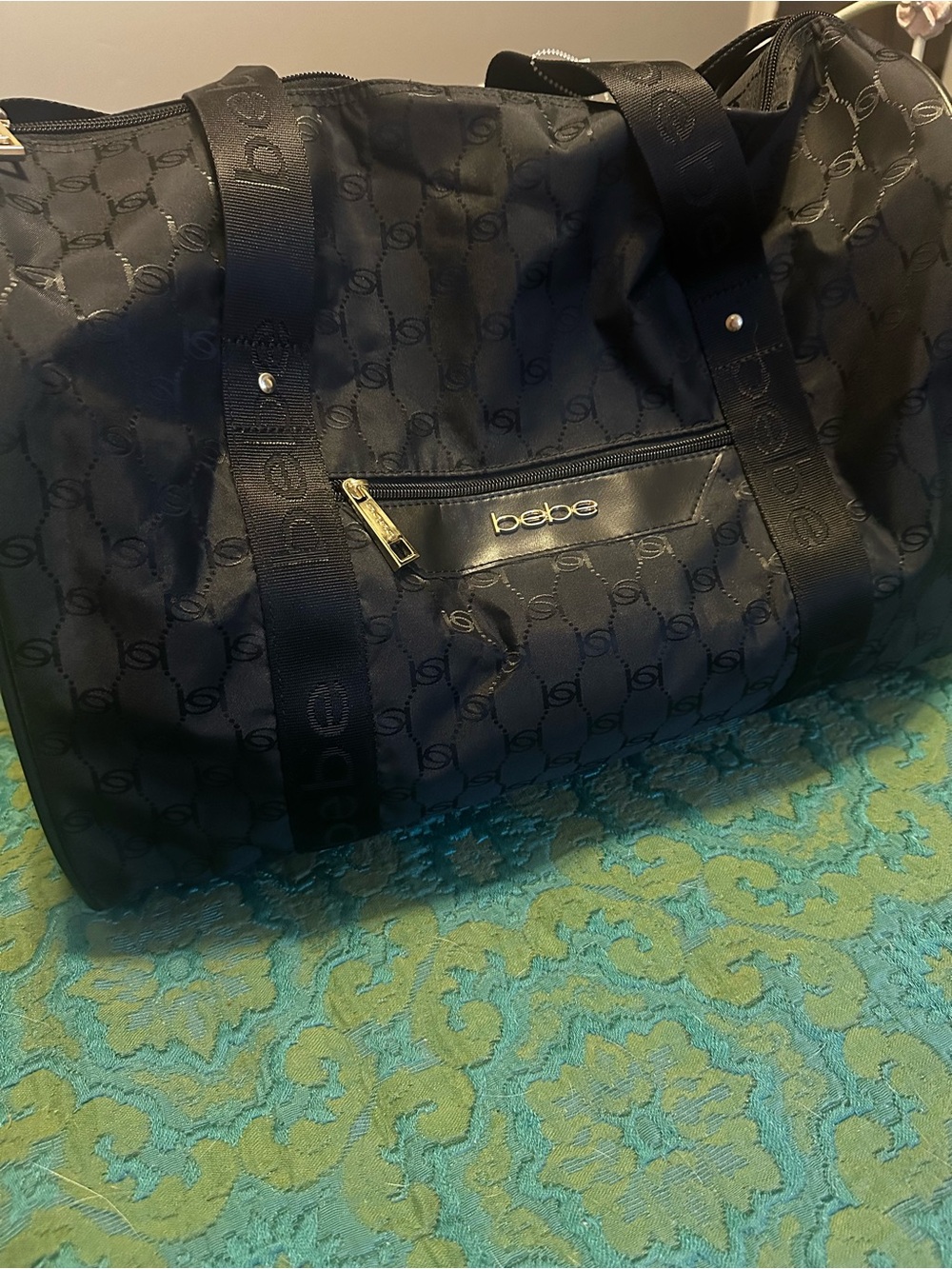 bebe Black Logo Duffel - Men's Travel Bag
